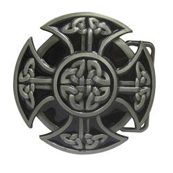 LKMY Gürtelschnalle mit keltischem Kreuz, keltischer Knoten, für Herren und Damen Gr. onesize, B von LKMY