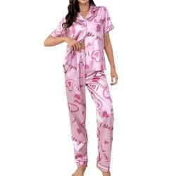 LKRSEEF Schlafanzug Damen Baumwolle Pyjama Set Lang Zweiteiliger Nachtwäsche Raglanärmel Sleepwear und Karierte Pyjamahose Hausanzug Freizeitanzug Top Preis-Leistungsverhältnis von LKRSEEF