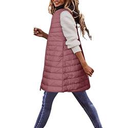 LKRSEEF Weste Damen Lang - Damen Weste Lang Ohne Ärmel Ärmellose Outdoor Longweste Steppweste Longjacke Große Größen Puffer Weste Westen Günstig Daunenweste Longweste von LKRSEEF