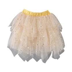 Pailletten-Rock Mädchen Ballet Kurz Röcke Leuchtend Tütü Durchsichtiger Tutu Feen Party-Tanzkleid Paillettenrock Bunter Pailletten Party Samba Tutu-Rock Partykleid Minirock von LKRSEEF