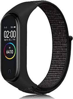 LKTM Nylon Armband Kompatibel mit Xiaomi Mi Band 5 / Mi Band 6 / Mi Band 4 / Mi Band 3 / Amazfit Band 5, Nylon Weiches Atmungsaktives Uhrenarmband für Mi Band 6/5/4/3 / Amazfit Band 5 (G) von LKTM