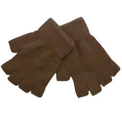 LKXHarleya Wolle Fingerlose Strickhandschuhe, Handgelenk Halbe Strickhandschuhe, Winter Warme Handschuhe FäUstlinge, Unisex, Braun von LKXHarleya