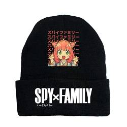 Anime Spy x Family Strickmützen Casual Mützen für Herren Damen Gestrickte Winter Hut Solide Bedrucktes Motorhaube Unisex Kappe von LKY STAR