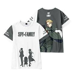 Anime T-Shirt Spy x Family Merch 3D Gedruckt Tops Jungen Mädchen Cosplay Kurzarm Tee von LKY STAR