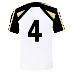 Damen Herren Japanese Anime Haikyuu T-Shirt Tops，Cosplay High School Karasuno Volleyball Team Trikot No.4 Tee Top von LKY STAR