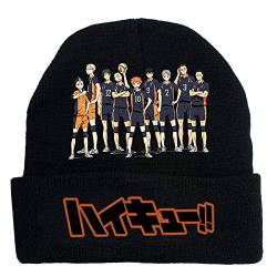 Haikyuu!!Strickmützen Anime Mützen für Männer Frauen Gestrickte Winter Hut Solide Bedrucktes Motorhaube Unisex Kappe von LKY STAR