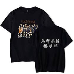 Herren Damen Haikyuu Shirt Anime Karasuno High School Volleyball Team T-Shirts Jungen Mädchen Japanese Hinata Shoyo Casual Tshirt Kurzarm von LKY STAR