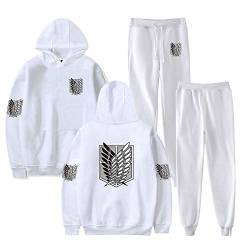 LKY STAR Attack On Titan Trainingsanzug Set Hoodie und Jogginghose 2-teiliges Zweiteiliges Sweatshirt für Männer Frauen Teenager XXS-4XL von LKY STAR