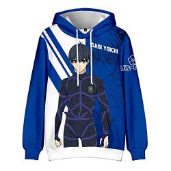 LKY STAR Blue Lock Hoodies Unisex Sweatshirt Isagi Cosplay Kapuzenpullover für Jungen Mädchen von LKY STAR