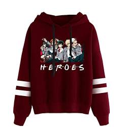 LKY STAR My Hero Academia Merch Anime Hoodies für Jungen Mädchen MHA Sweatshirt Izuku Midoriya Cosplay Kapuzenpullover XXS-4XL von LKY STAR