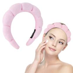 Spa Stirnband Make-up Stirnbänder Hautpflege Stirnband zum Waschen Gesicht Yoga Sport Puffy Stirnband Pink Bubble Facial Spa Stirnbänder für Frauen von LLAVID