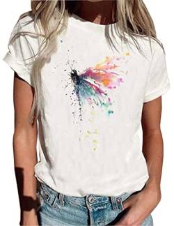 Mandala-Shirt für Damen, Lotusblume, grafische T-Shirts, kurzärmelig, lässiges Mandala-T-Shirt, Tops, Weiß-2, Groß von LLHXRUI