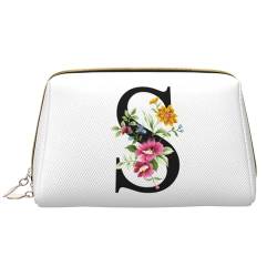 Kosmetiktasche personalisiert Initial - Initial Kulturtasche für Damen - Alphabet Kosmetiktasche - Braut Brautjungfer Frauen Geburtstag Weihnachten Schminke Beauty Make-Up Geschenk von LLLGSH