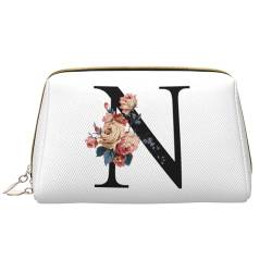 Kosmetiktasche personalisiert Initial - Initial Kulturtasche für Damen - Alphabet Kosmetiktasche - Braut Brautjungfer Frauen Geburtstag Weihnachten Schminke Beauty Make-Up Geschenk von LLLGSH