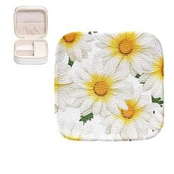 LLNSUPPLY Little Daisy Reise-Schmuck-Organizer, Reise-Schmuckkästchen, Reise-Schmuckschatulle, ein Muss für Reisen, kleine Schmuck-Organizer-Box für Ringe, Ohrringe, Halsketten, Geschenke von LLNSUPPLY