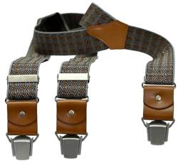 LLOYD-Hosenträger 35 mm 3-streifig Lederrückenteil und Casual-Clips 406 -medium brown von LLOYD Men´s Belts