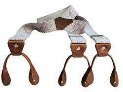 LLOYD-Hosenträger 35 mm satiniert, Lederrückenteil und Roll-Clips-Beige von LLOYD Men´s Belts