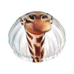 Clever Giraffe Duschhaube, doppellagig, wasserdicht, wiederverwendbar, elastisch, für Damen und Herren von LLaviD