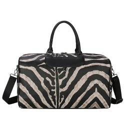 LLaviD Reisetaschen Großer Handgepäck-Koffer Zebra-Druck Handtasche Frauenbeutel Duffel Bag Umhängetasche Reise Gepäck-Schwarz von LLaviD