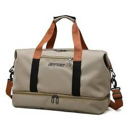 LLaviD Reisetaschen Herren- Und Frauengepäck -Trainingstasche Große Kapazität Multifunktional Fitness Bag Handtasche-Khaki von LLaviD