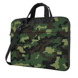 Laptoptasche für Damen und Herren, Camouflage-Druck, Laptop-Umhängetasche, Laptop-Aktentasche, Laptop-Tragetasche, Schwarz , 15.6 inch von LLaviD