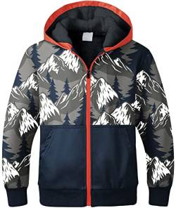 LLdress Fleecejacke Jungen Kapuzenpullover Mit Zipper Kinder Hoodie Warm Kapuzenjacke Causal Winter Ourdoor Sweatjacke Mit Fleecefutter Hooded Jacket Pullover(XL-Gletscher) von LLdress