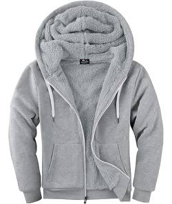 LLdress Herren Fleecejacke Männer Hoodies Kapuzenpullover mit Reißverschluss Mann Sweatjacke Gefüttert Dickes Warm Casual Outdoor Grün von LLdress