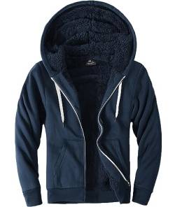 LLdress Hoodie Männer Basic Kapuzen Warm Fleecejacke Herren Sport Strickjacke mit Tasche Tibetisches Blau von LLdress