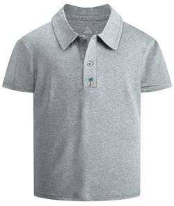 LLdress Jungen Poloshirts Kurzarm Kinder Golf Polo Hemd Atmungsaktives Schnelltrocknend Tshirt Regular Fit Polos(Hellgrau-XL) von LLdress