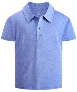 LLdress Poloshirt für Jungen Kurzarm Teenager Polo Hemd mit Knöpfen Atmungsaktives Jungen Polo Hemd Kinder Sport T-Shirts(Hanf Blau-2XL) von LLdress