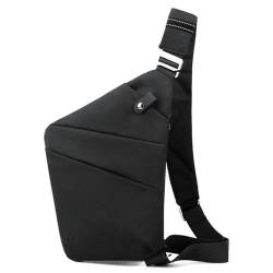 LMLXYZ Umhängetasche Herren Männer Brusttasche Kleine Taillentasche Mini Cross Body Taschen Männliche Schultertasche Für Reise Sport Tasche-schwarz Rechts von LMLXYZ