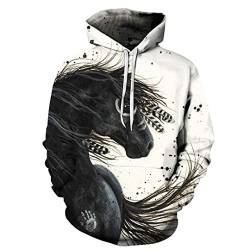 LMSPRINTSJ Pferd Gedruckt Sweatshirt Herren Damen 3D Pullover Hoodies Herbst Langarm, Afkh1804asian Gr., XXXXL von LMSPRINTSJ