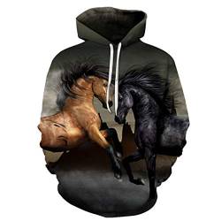 LMSPRINTSJ Pferd bedrucktes Sweatshirt Herren Damen 3D Pullover Hoodies Herbst Langarm, Afeu4207asian Gr., XXXXX-Large von LMSPRINTSJ