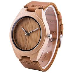 LMWOOD Damen Uhren mit Gravur Persönliche Geschenke Jubiläumsgeschenk Geschenk Hochzeit Uhr aus Ahornholz mit Lederband von LMWOOD