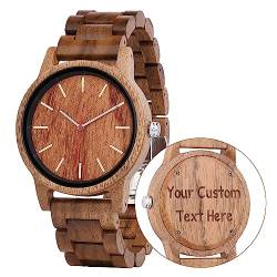 Persönliche Uhr mit Gravur Herrenuhr Holz Armbanduhr für Männer Geschenk Hochzeit Geschenke zum Jahrestag Unisex-Uhr von LMWOOD