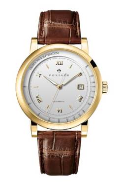 LOBINNI Herren-Armbanduhr, mechanisch, automatisch, wasserdicht, für Herren, modisch, luxuriös, Gold, Weiß, Braun von LOBINNI