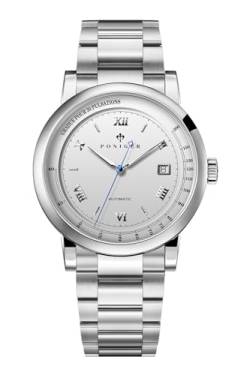 LOBINNI Herren-Armbanduhr, mechanisch, automatisch, wasserdicht, für Herren, modisch, luxuriös, Silber-Weiß-Silber von LOBINNI