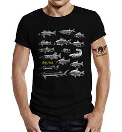 Geschenk T-Shirt für Angler und Fischer: Petri Heil M von LOBO NEGRO