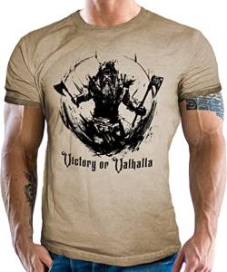 Herren T-Shirt für Wikinger Nordmann Keltic Fans der nordischen Mythologie - Valhalla XL von LOBO NEGRO