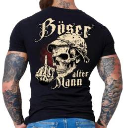 Herren T-Shirt für den etwas älteren Nörgler:Böser Alter Mann Druck hinten von LOBO NEGRO