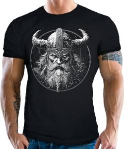 HerrenT-Shirt für Wikinger Nordmann Keltic Fans: Viking King schwarz von LOBO NEGRO