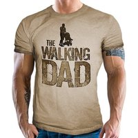 LOBO NEGRO® T-Shirt als Geschenk für Väter im Used Vintage Retro Look - The Walking Dad von LOBO NEGRO