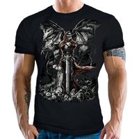 LOBO NEGRO® T-Shirt für Occult Gothic Dark Fans: Gravestone Angel von LOBO NEGRO