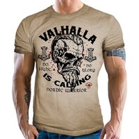 LOBO NEGRO® T-Shirt für Wikinger Fans im Used Vintage Retro Look - Valhalla is Calling von LOBO NEGRO