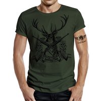 LOBO NEGRO® T-Shirt für den Jäger: Hunting Club II Hirsch in oliv von LOBO NEGRO