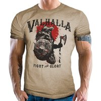 LOBO NEGRO® T-Shirt im vintage used Look für Wikinger Fans - Valhalla fight for Glory von LOBO NEGRO