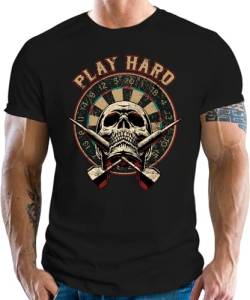 T-Shirt für den Dart Fan: Play Hard von LOBO NEGRO