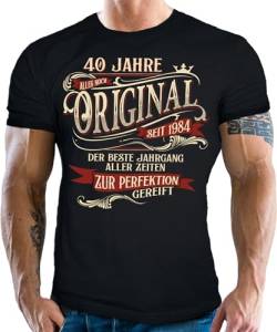 T-Shirt zum 40. Geburtstag - Jahrgang 1984-40 Jahre zur Perfektion gereift von LOBO NEGRO