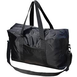 53,3 cm Reisetasche für Herren, wasserabweisend, leicht, Nylon, große Reisetasche, Reisetasche, Sporttasche mit Schultergurt, Schwarz von LOBOTOU
