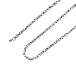 Königskette Silber Herren Edelstahl, 4/5/6/7/8 mm Königskette Halskette aus Edelstahl, Edelstahl Halskette für Herren, Länge 51/56/61/66/71 cm (Silber-5MM Breite, 51.00) von LOCCY